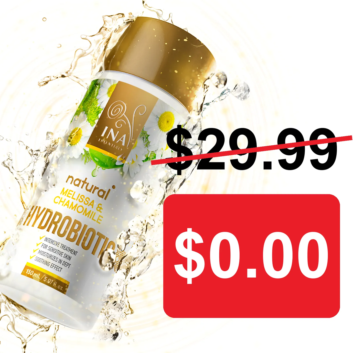 + Gift Hydrobiotic - Chamomile, Melissa & Aloe Vera - intensive soothing care for Sensitive skin