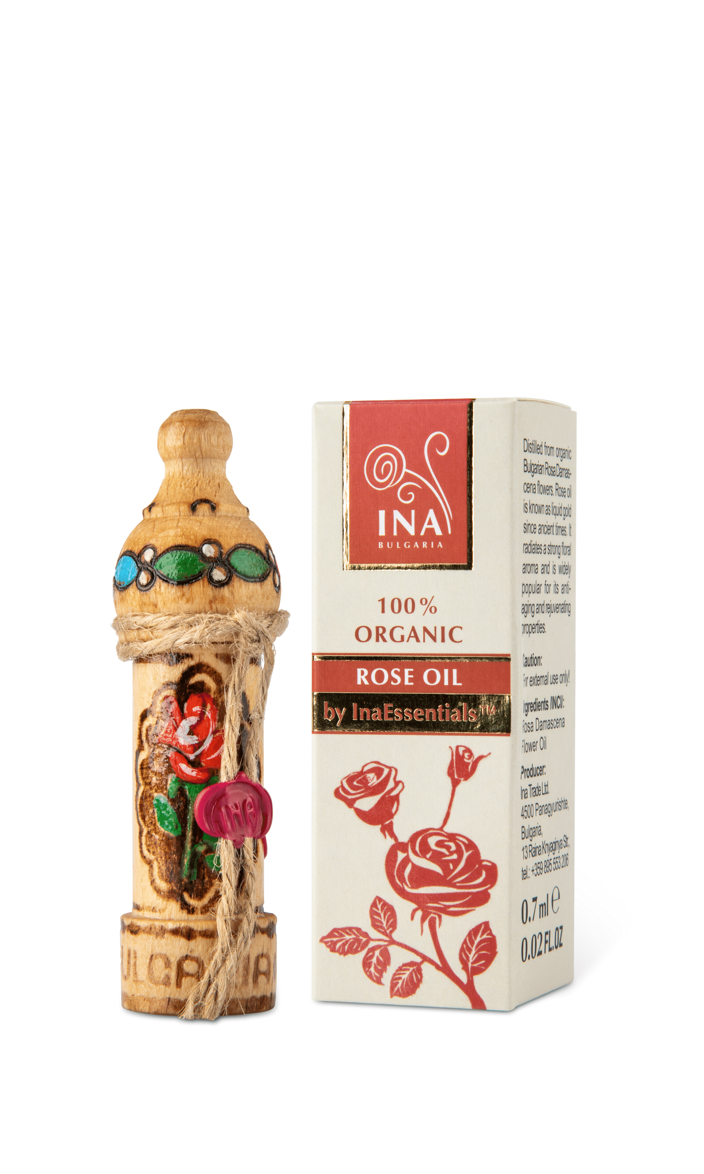 Organic French Rose Essential Oil - Rosa Damascena - Imported from