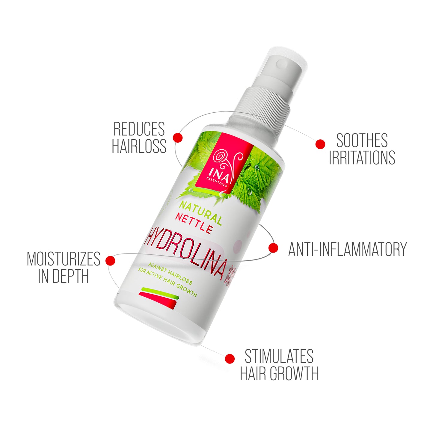 + Gift Wild Nettle Water - Hydrolina - Hair spray for Hair loss and Oily hair