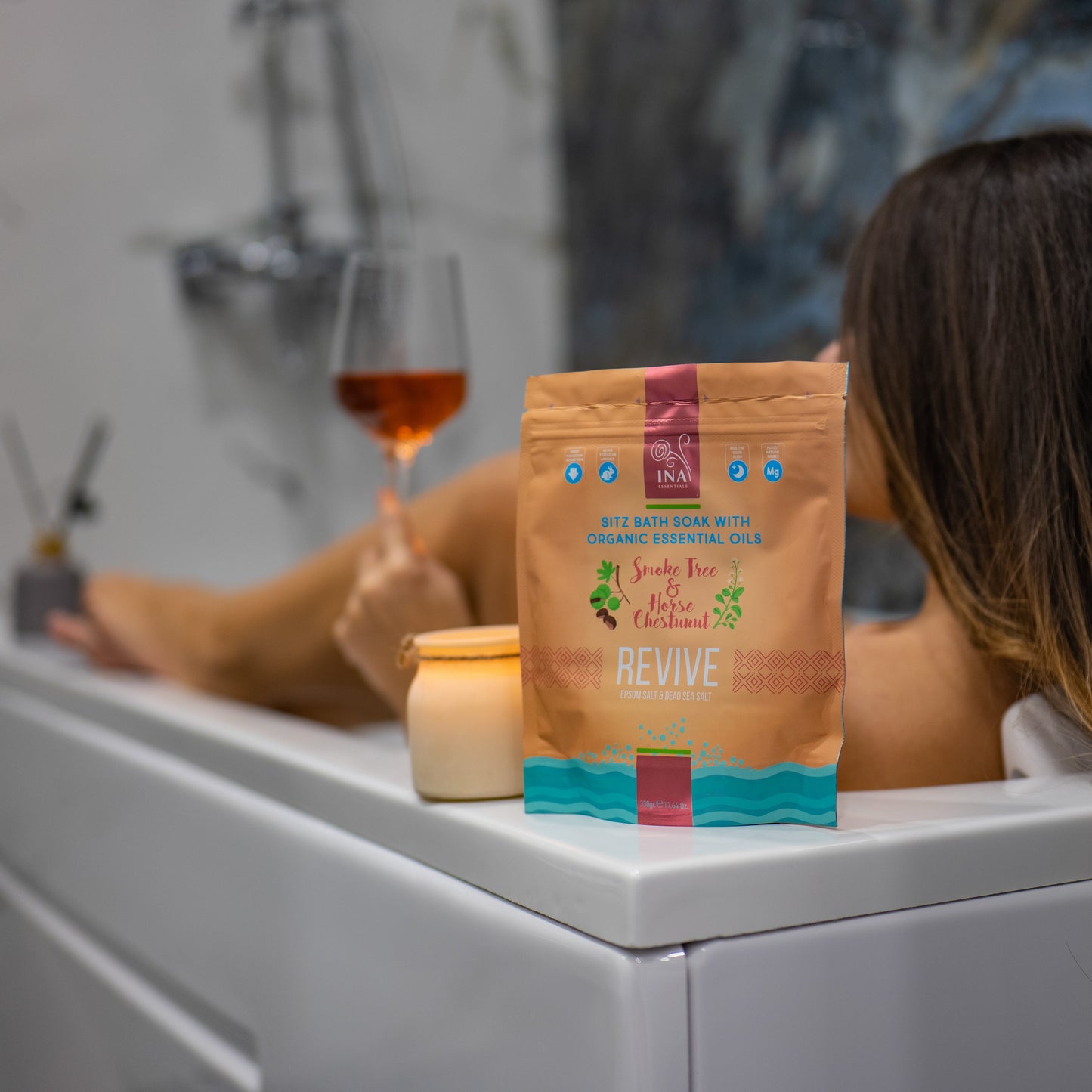 + Gift Revive - Bathing salt with Smoke Tree and Horse Chestnut for Varicose and Postpartum care