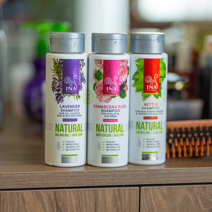 Natural Rose Shampoo for Dry and Damaged Hair (250 ml) - with Organic Rose Oil