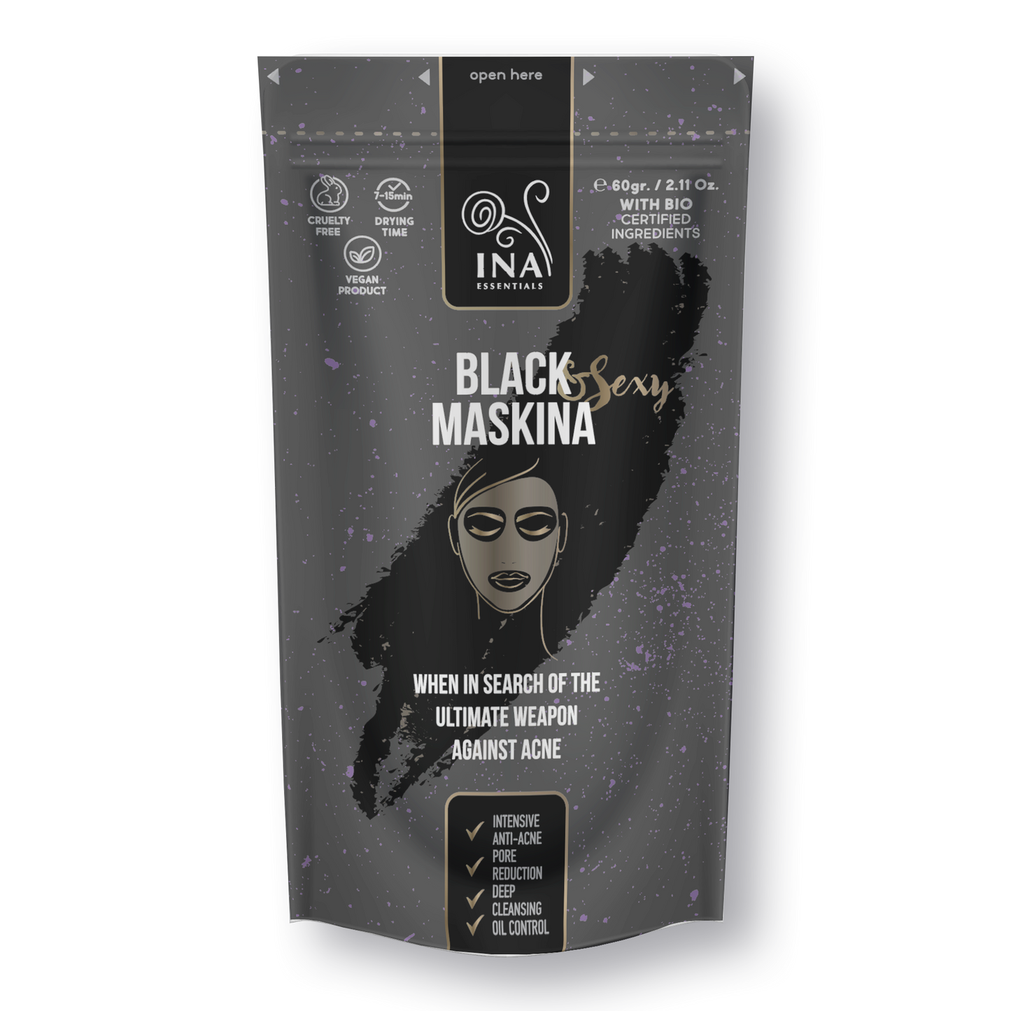 Face Mask - Black Maskina - intensive care for Acne and Blackheads