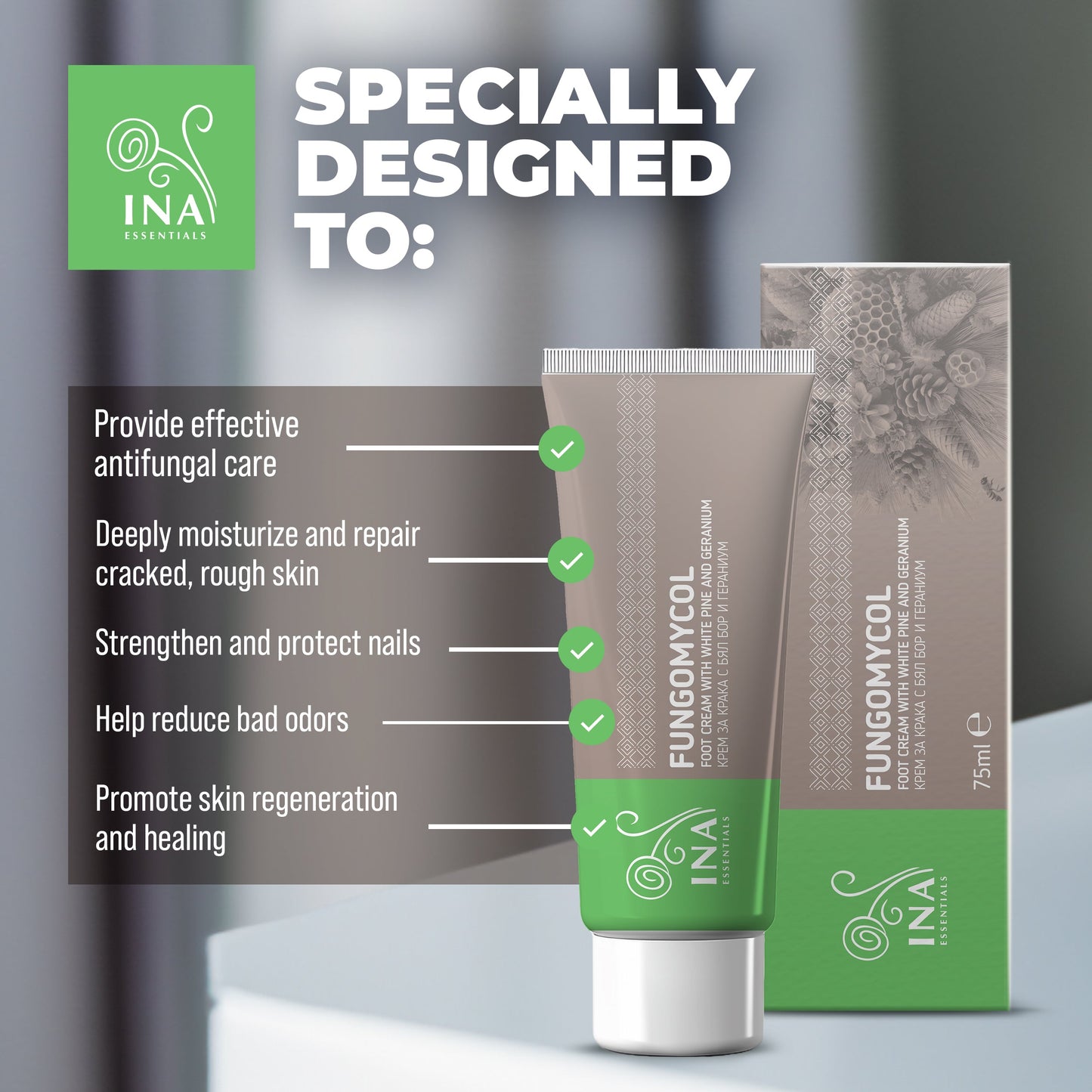 Buy 2 Creams for Nail Fungus and Dry and Cracked Skin, Get 2 Organic White Pine Waters for Free