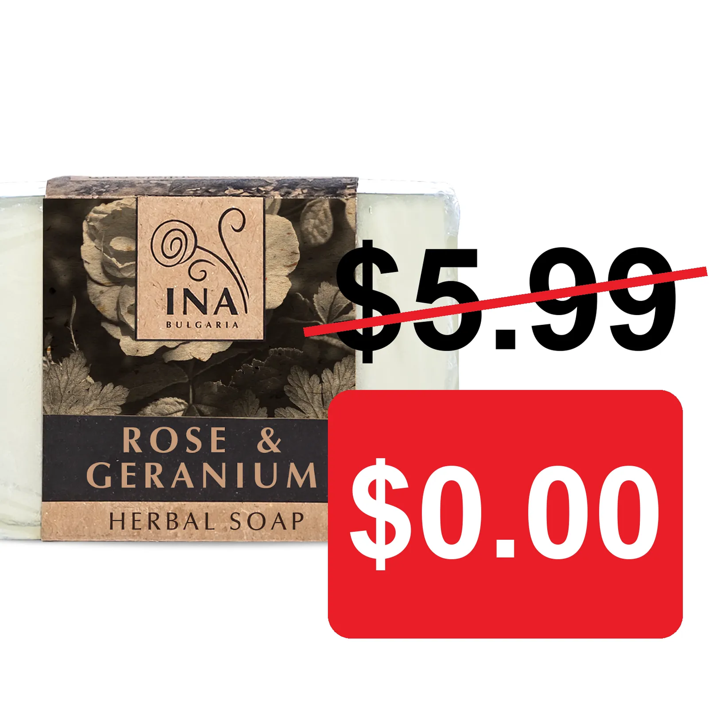 + Gift Natural Herbal Soap with Rose Damascena Oil and Geranium - nourishing action