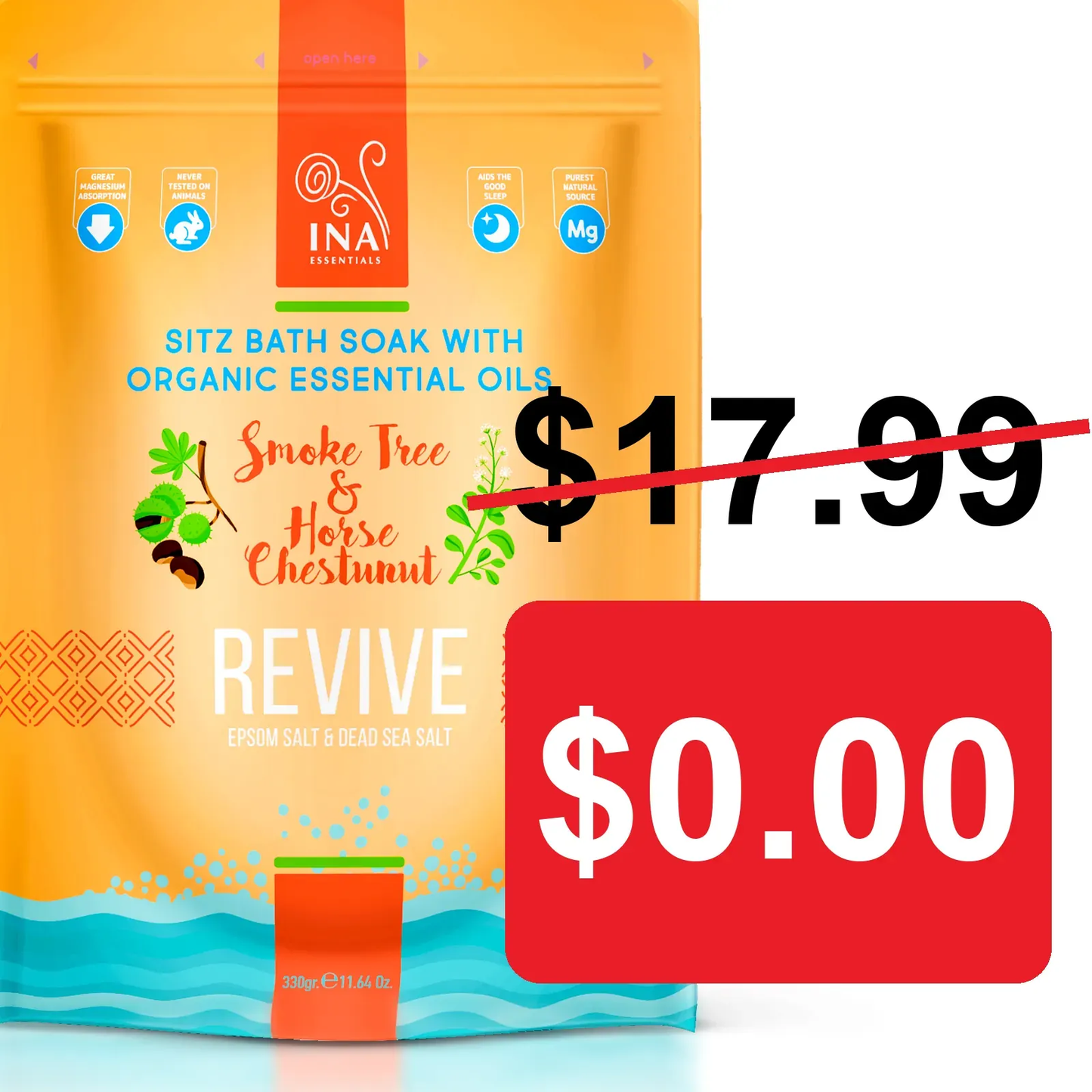 + Gift Revive - Bathing salt with Smoke Tree and Horse Chestnut for Varicose and Postpartum care
