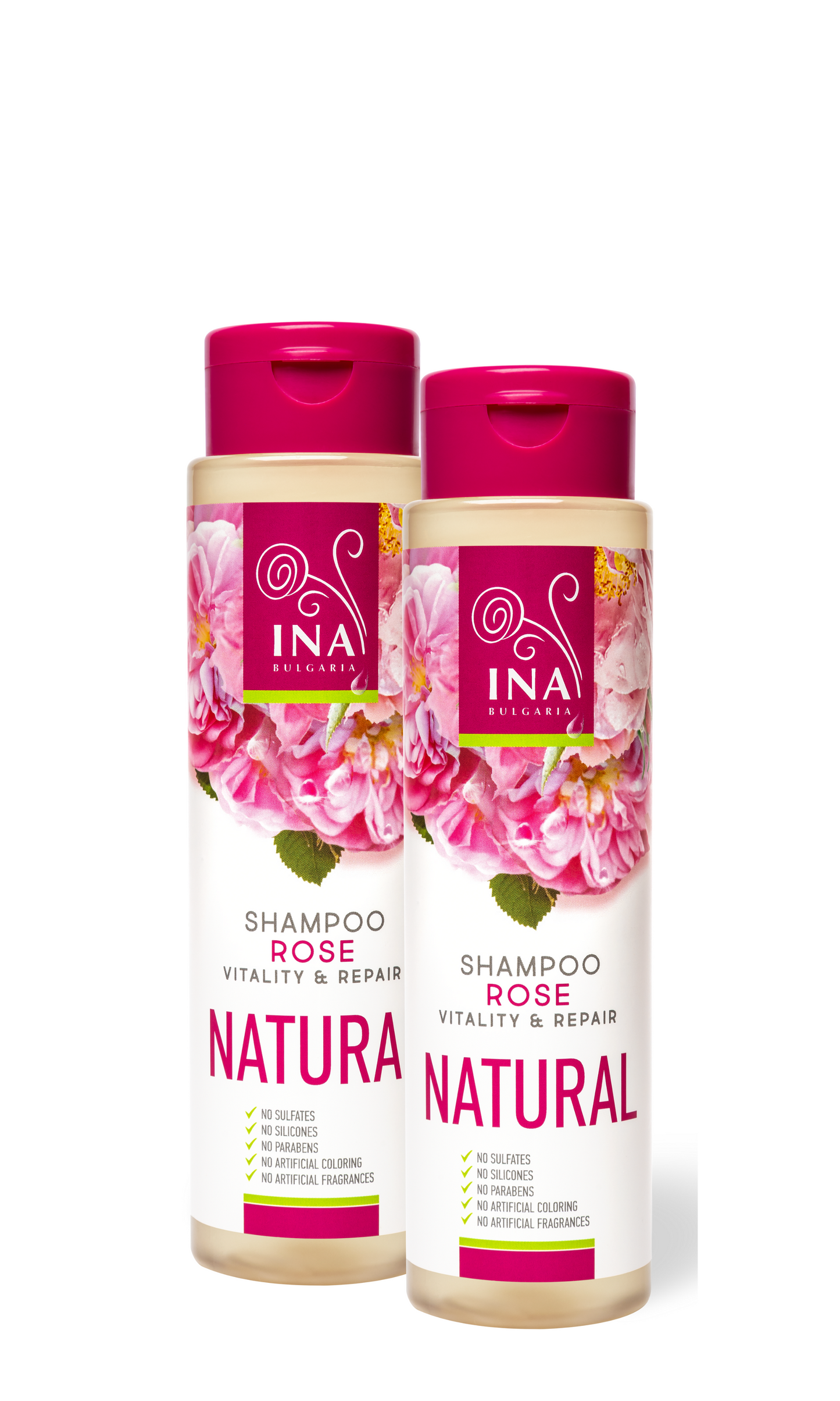 Natural Rose Shampoo for Dry and Damaged Hair (250 ml) - with Organic Rose Oil