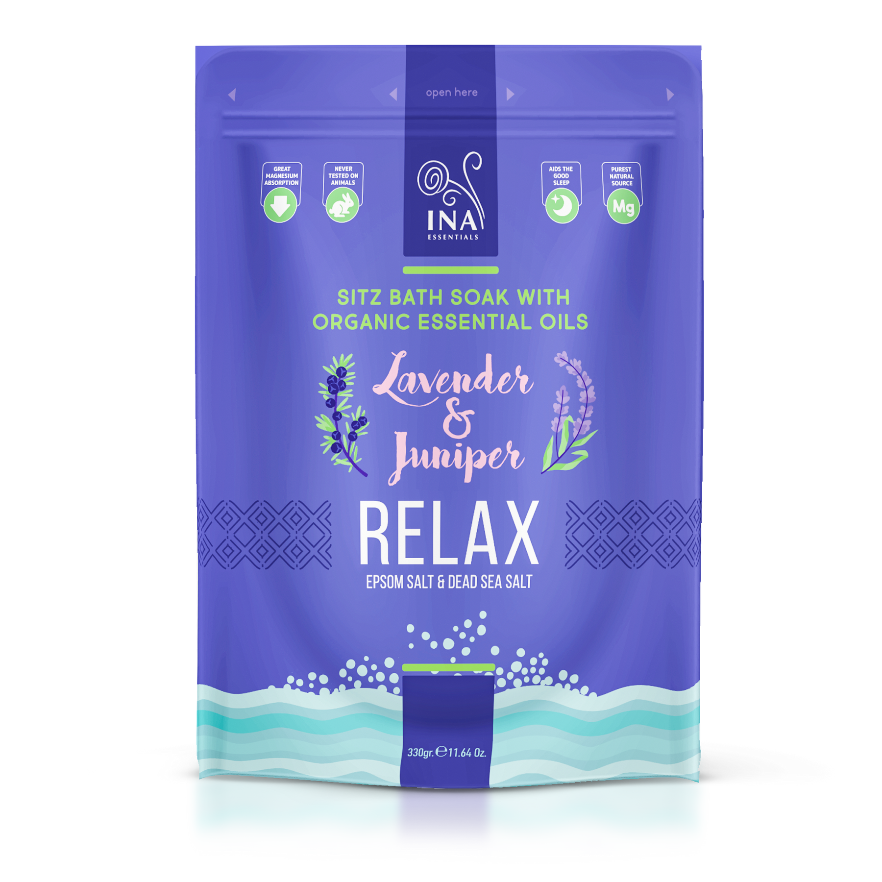 Relax - Bathing salt with Lavender and Juniper for Relaxation and Stress relief